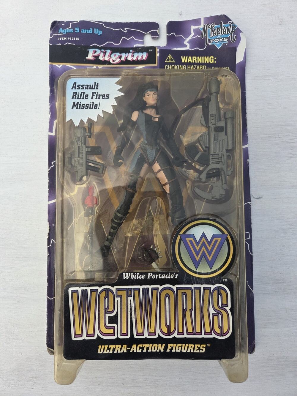 Wetworks Pilgrim action Figure McFarlane Toys 1996 Vtg 90s